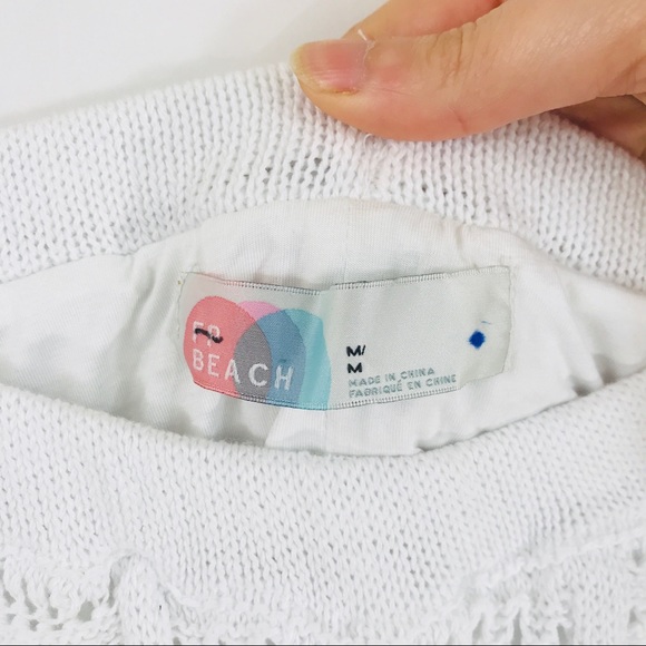 Free People Beach Quinn Crochet Flare Pants White - Picture 5 of 6